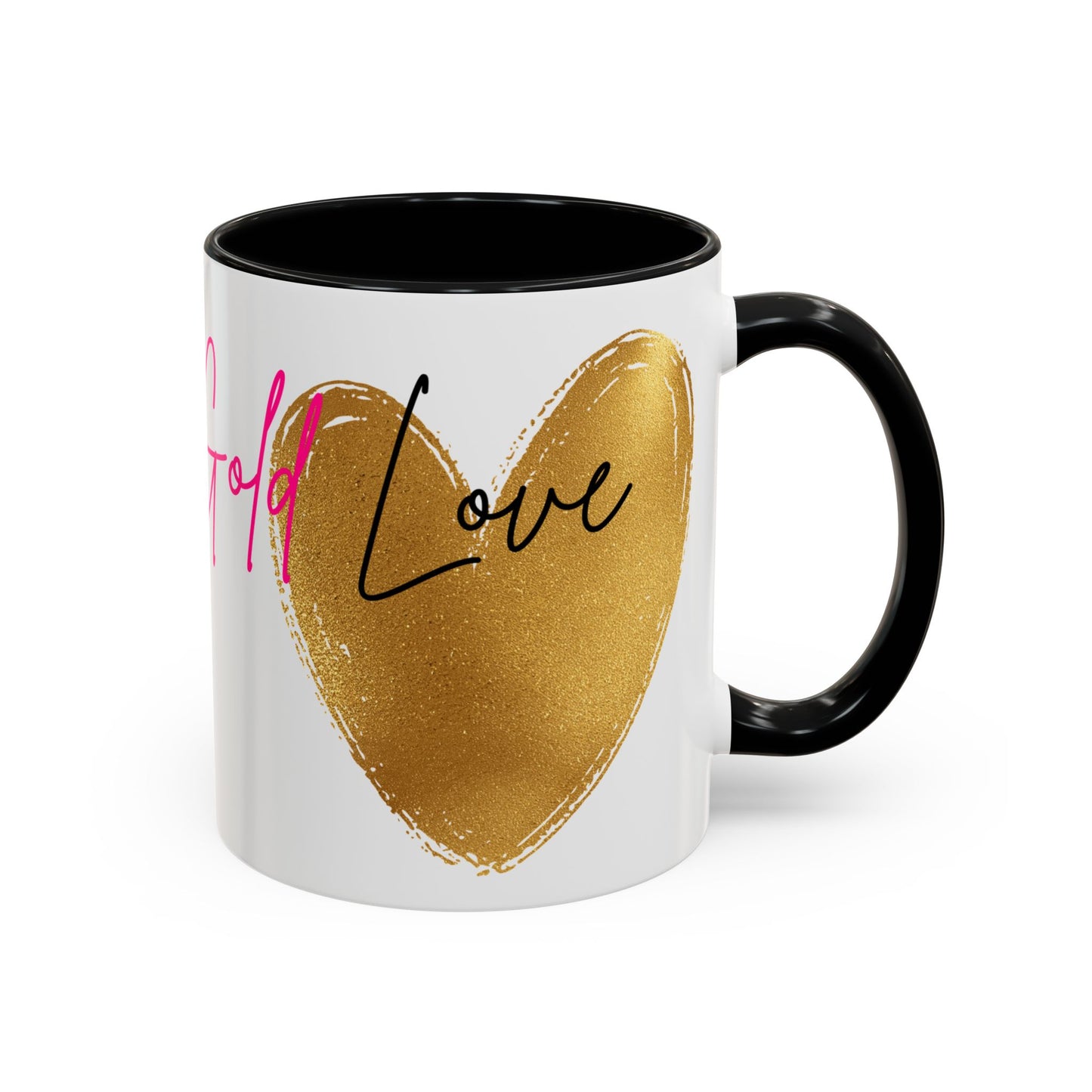 Gold Heart Love Accent Coffee Mug - Perfect Gift for Tea and Coffee Lovers