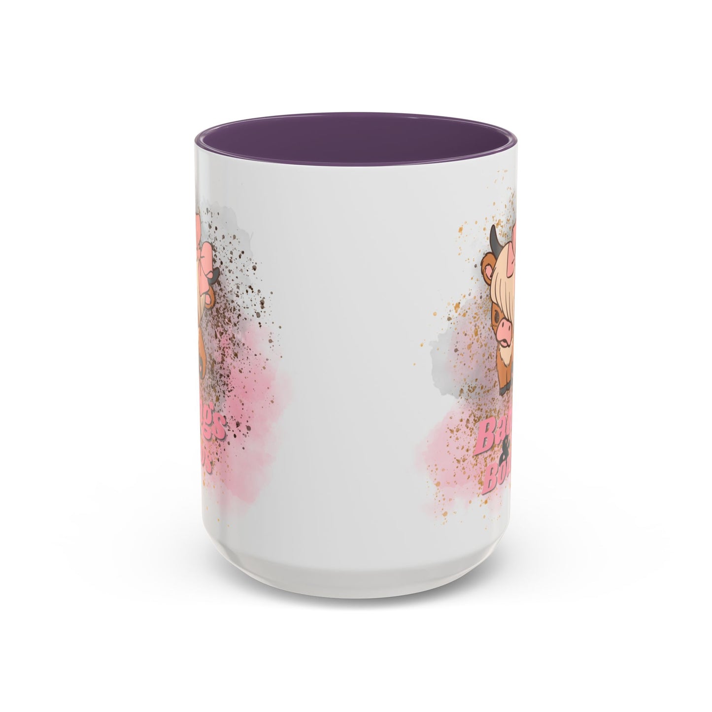 Bangs & Bows Coffee Mug - Cute Cow Design for Animal Lovers