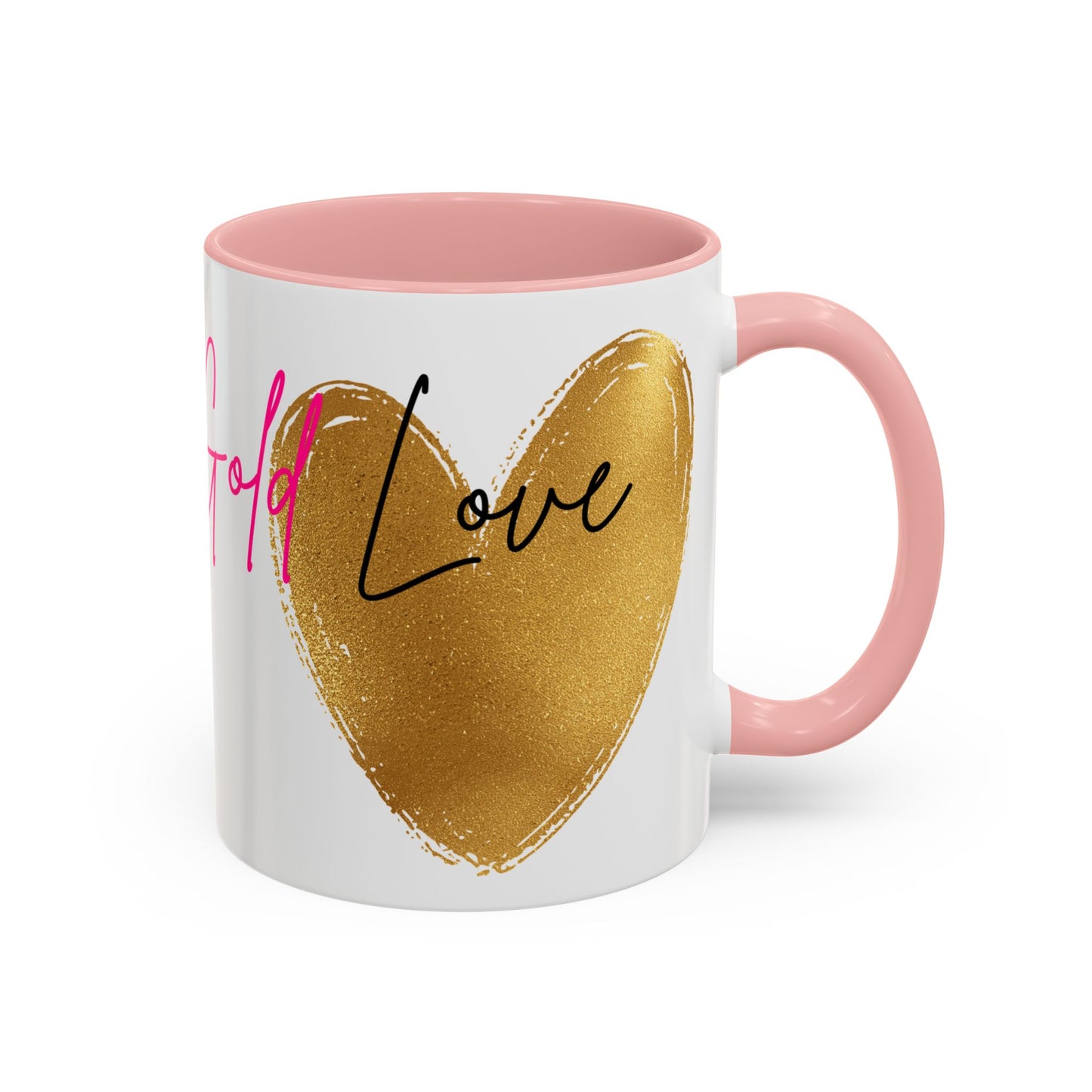 Gold Heart Love Accent Coffee Mug - Perfect Gift for Tea and Coffee Lovers