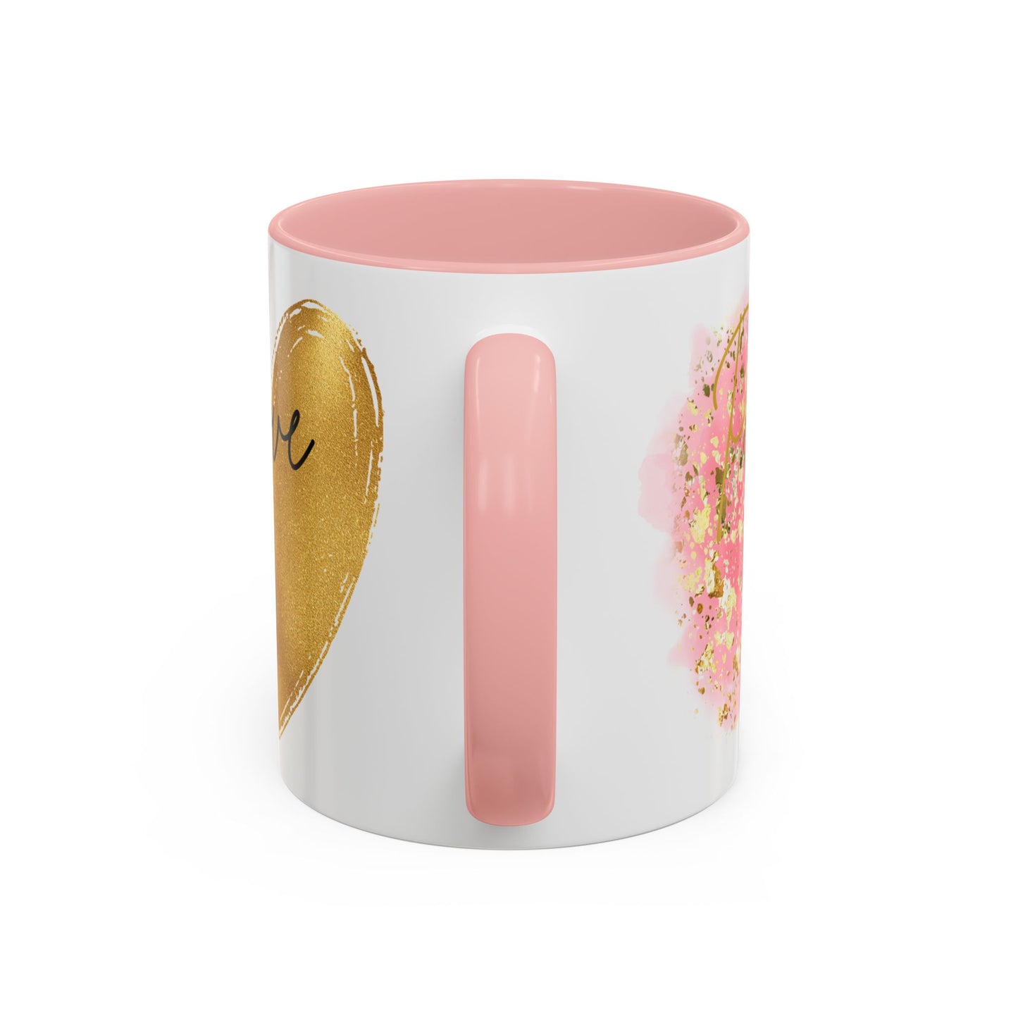 Gold Heart Love Accent Coffee Mug - Perfect Gift for Tea and Coffee Lovers