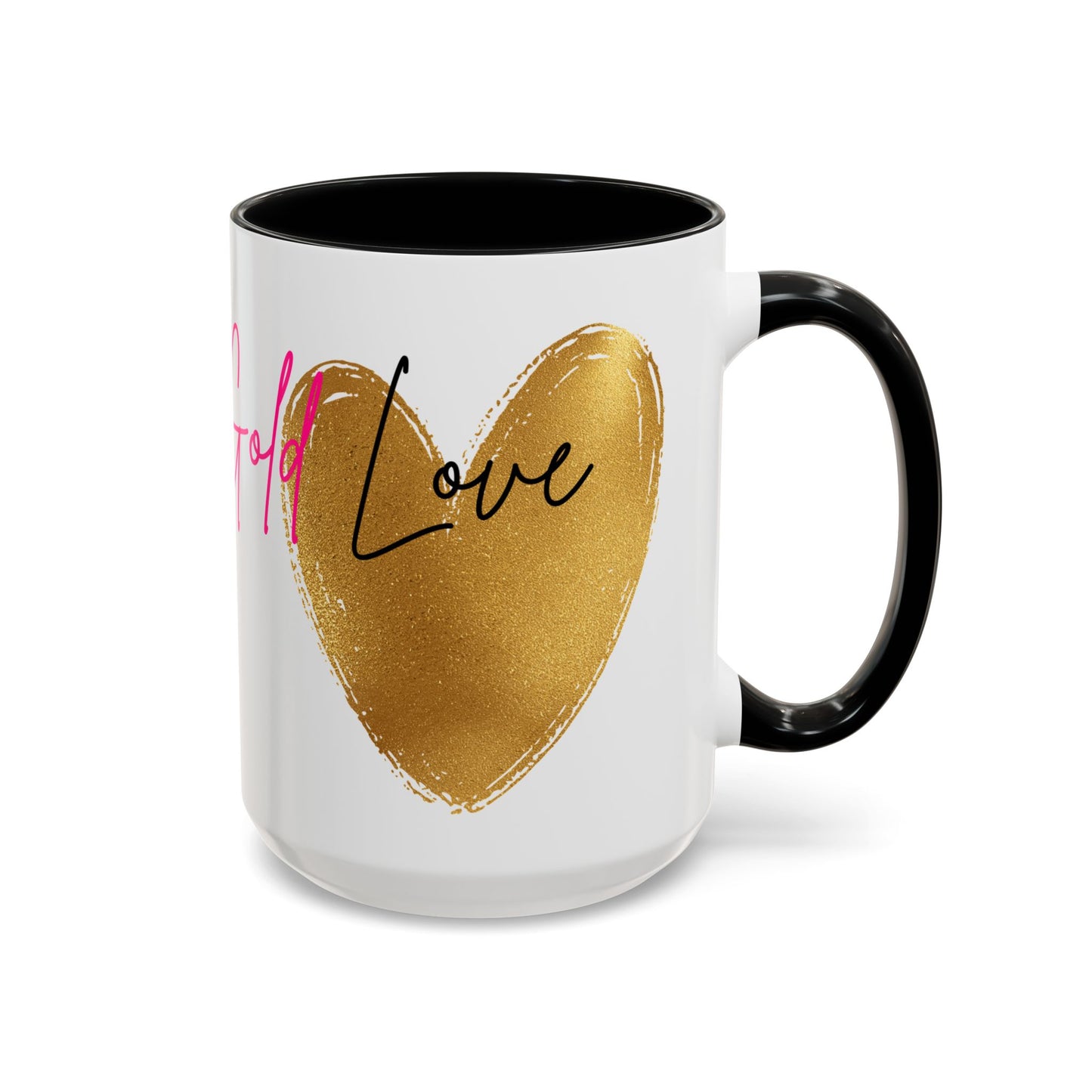 Gold Heart Love Accent Coffee Mug - Perfect Gift for Tea and Coffee Lovers
