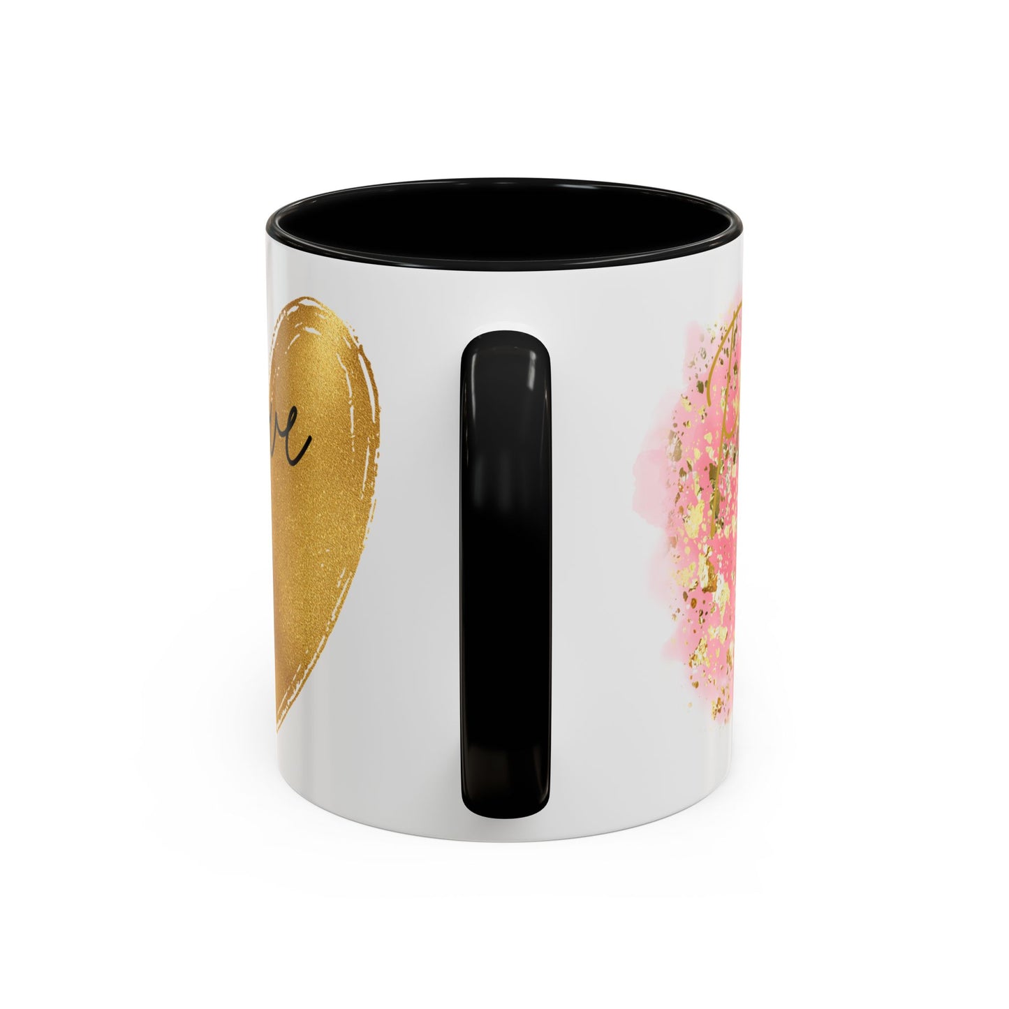 Gold Heart Love Accent Coffee Mug - Perfect Gift for Tea and Coffee Lovers