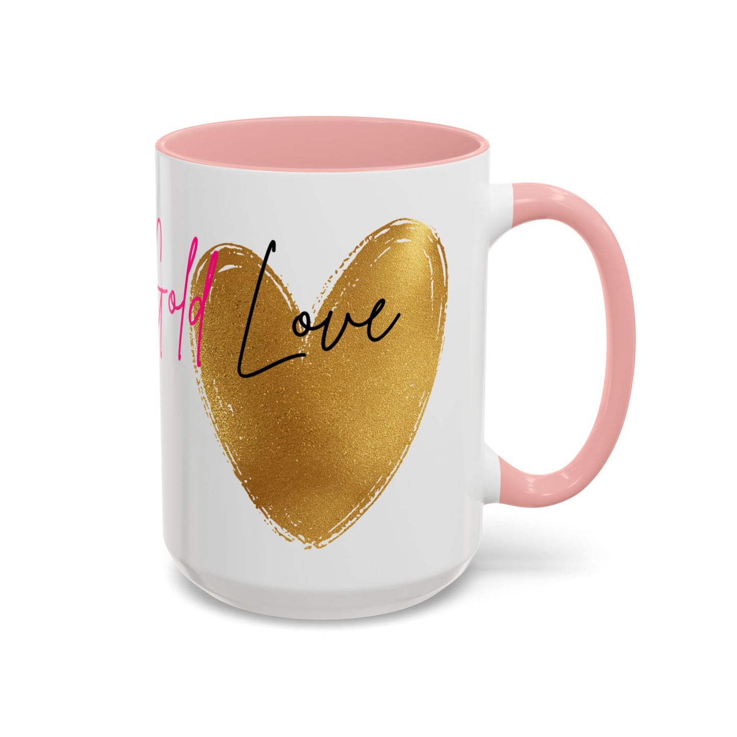 Gold Heart Love Accent Coffee Mug - Perfect Gift for Tea and Coffee Lovers