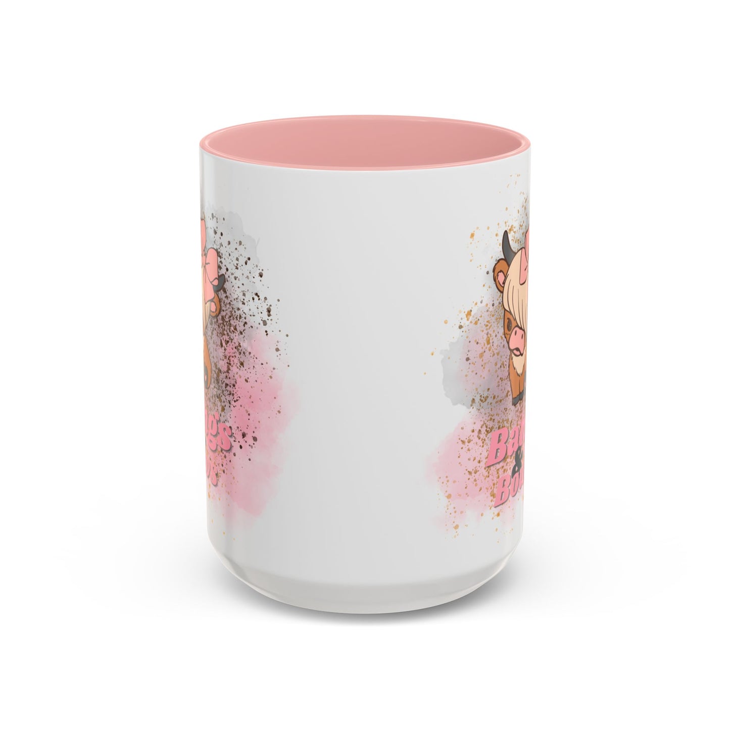 Bangs & Bows Coffee Mug - Cute Cow Design for Animal Lovers