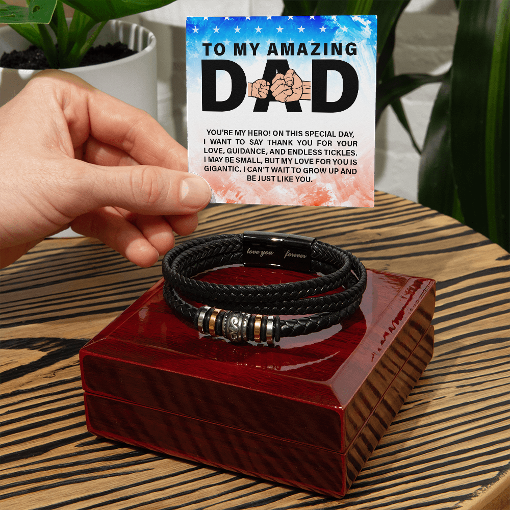 To My Dad - Love Forever Leather Bracelet