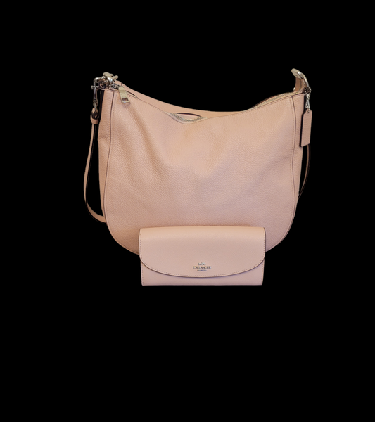 Light Pink Coach shoulder Bag and matching wallet
