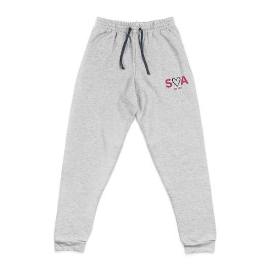 Embroidered 'SVA' Heart Joggers — Cozy Casual Sweatpants