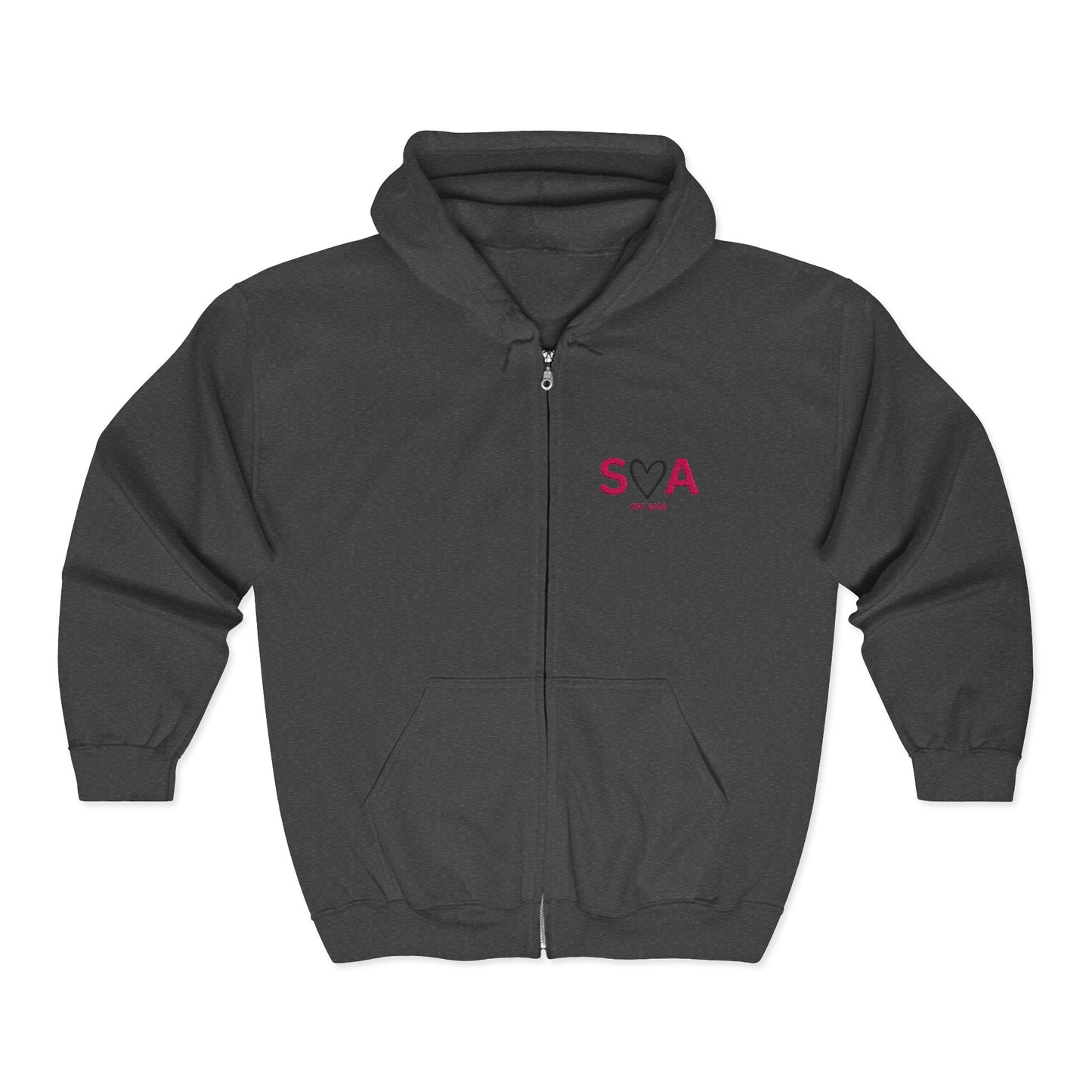SVA Heart Logo Zip Hoodie — School Spirit Full‑Zip Sweatshirt