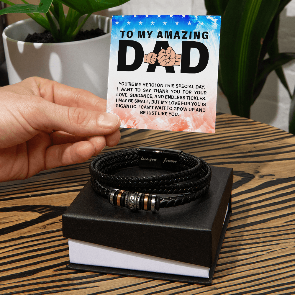 To My Dad - Love Forever Leather Bracelet