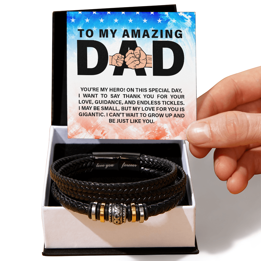 To My Dad - Love Forever Leather Bracelet