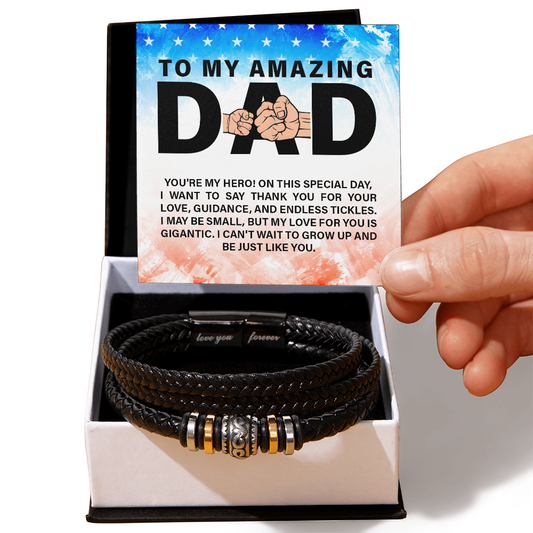To My Dad - Love Forever Leather Bracelet