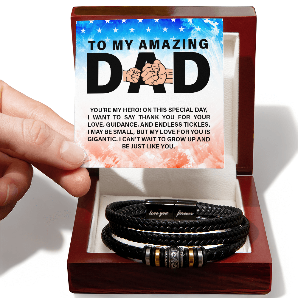To My Dad - Love Forever Leather Bracelet