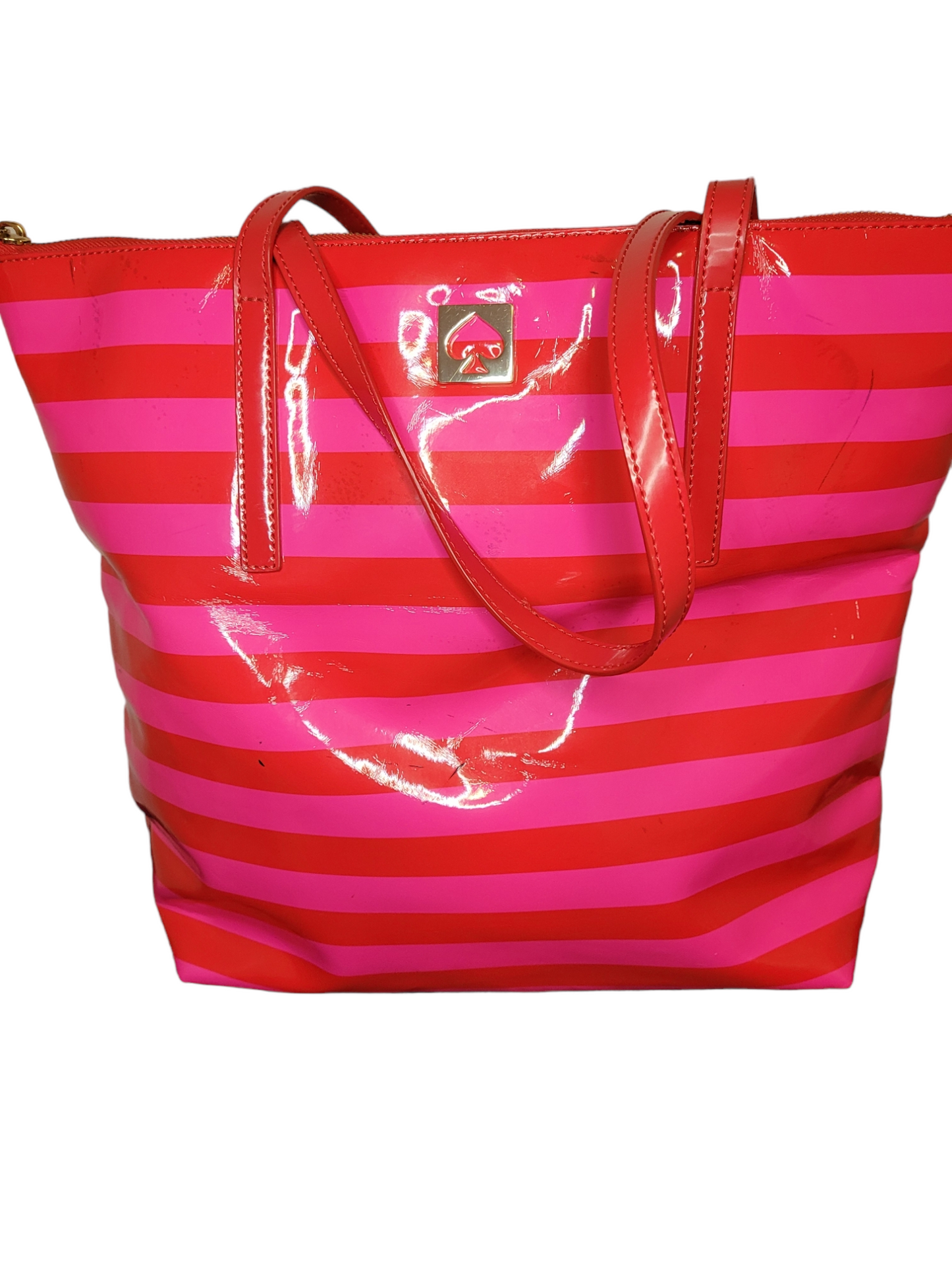 Kate Spade orange and pink striped tote bag – Stepping Out Again